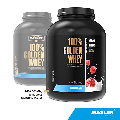 Maxler 100  Golden Whey Protein   24g of Protein per Serving   Whey Protein Powder for Pre Post Workout   Fast Absorbing Whey Concentrate  Isolate & Hydrolysate Blend   Vanilla Ice Cream 5 lb