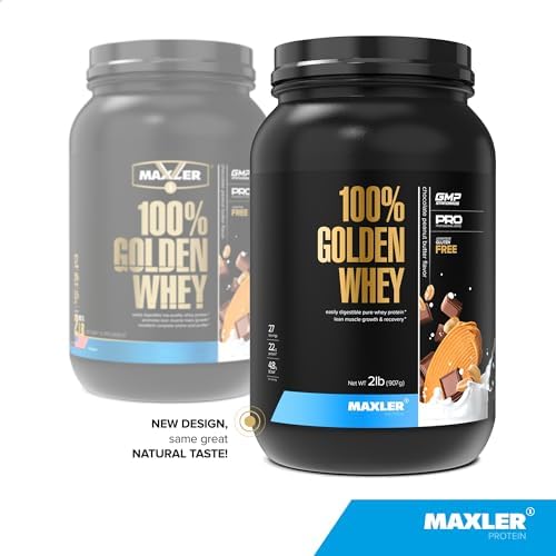 Maxler 100  Golden Whey Protein   24g of Protein per Serving   Whey Protein Powder for Pre Post Workout   Fast Absorbing Whey Concentrate  Isolate & Hydrolysate Blend   Vanilla Ice Cream 5 lb