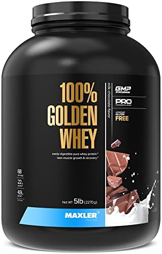 Maxler 100  Golden Whey Protein   24g of Protein per Serving   Whey Protein Powder for Pre Post Workout   Fast Absorbing Whey Concentrate  Isolate & Hydrolysate Blend   Vanilla Ice Cream 5 lb