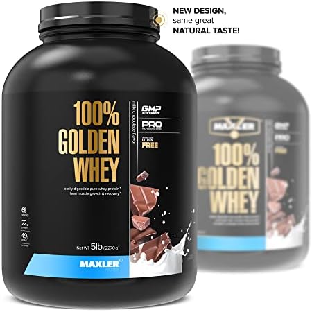 Maxler 100  Golden Whey Protein   24g of Protein per Serving   Whey Protein Powder for Pre Post Workout   Fast Absorbing Whey Concentrate  Isolate & Hydrolysate Blend   Vanilla Ice Cream 5 lb