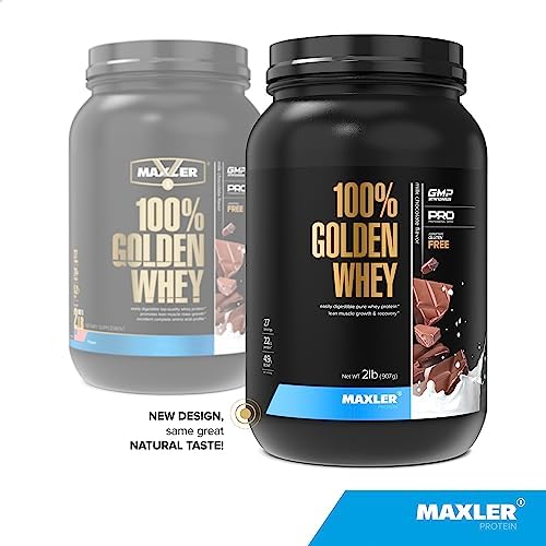 Maxler 100  Golden Whey Protein   24g of Protein per Serving   Whey Protein Powder for Pre Post Workout   Fast Absorbing Whey Concentrate  Isolate & Hydrolysate Blend   Vanilla Ice Cream 5 lb
