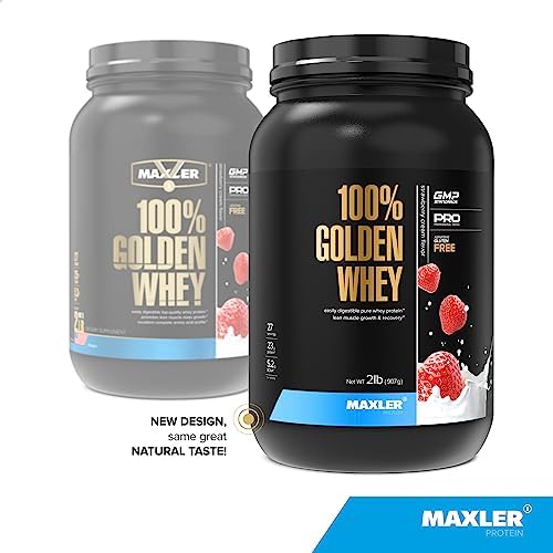Maxler 100  Golden Whey Protein   24g of Protein per Serving   Whey Protein Powder for Pre Post Workout   Fast Absorbing Whey Concentrate  Isolate & Hydrolysate Blend   Vanilla Ice Cream 5 lb