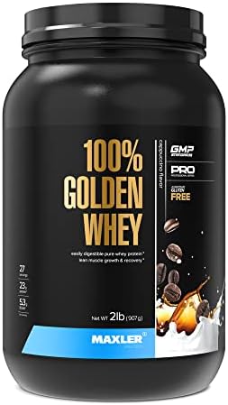 Maxler 100  Golden Whey Protein   24g of Protein per Serving   Whey Protein Powder for Pre Post Workout   Fast Absorbing Whey Concentrate  Isolate & Hydrolysate Blend   Vanilla Ice Cream 5 lb