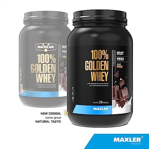 Maxler 100  Golden Whey Protein   24g of Protein per Serving   Whey Protein Powder for Pre Post Workout   Fast Absorbing Whey Concentrate  Isolate & Hydrolysate Blend   Vanilla Ice Cream 5 lb