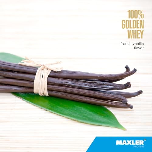 Maxler 100  Golden Whey Protein   24g of Protein per Serving   Whey Protein Powder for Pre Post Workout   Fast Absorbing Whey Concentrate  Isolate & Hydrolysate Blend   Vanilla Ice Cream 5 lb