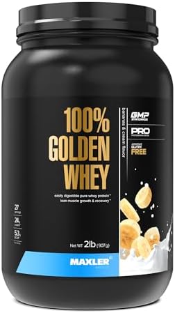 Maxler 100  Golden Whey Protein   24g of Protein per Serving   Whey Protein Powder for Pre Post Workout   Fast Absorbing Whey Concentrate  Isolate & Hydrolysate Blend   Vanilla Ice Cream 5 lb