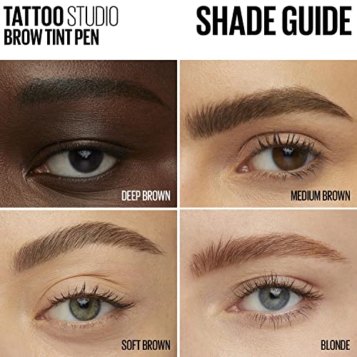 Maybelline New York TattooStudio Brow Tint Pen Makeup  Deep Brown  0 037 fl  oz 