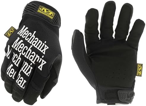 Mechanix Wear Guantes de trabajo originales - Guantes de trabajo multiusos para exteriores - Ajuste seguro - Duraderos y lavables a máquina - Transpirables y cómodos - Talla S - Negro
