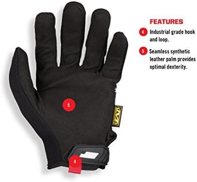 Mechanix Wear Guantes de trabajo originales - Guantes de trabajo multiusos para exteriores - Ajuste seguro - Duraderos y lavables a máquina - Transpirables y cómodos - Talla S - Negro