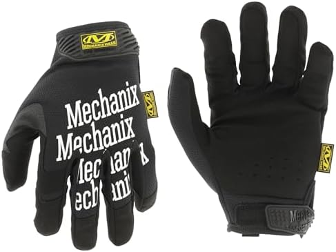Mechanix Wear Guantes de trabajo originales - Guantes de trabajo multiusos para exteriores - Ajuste seguro - Duraderos y lavables a máquina - Transpirables y cómodos - Talla S - Negro