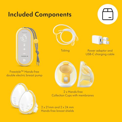 Medela Freestyle Hands Free Double Electric Breast Pump with Wearable Cups  App Connectivity  Portable Design