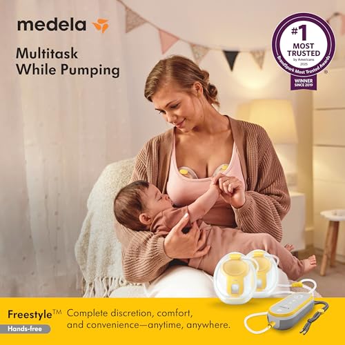 Medela Freestyle Hands Free Double Electric Breast Pump with Wearable Cups  App Connectivity  Portable Design