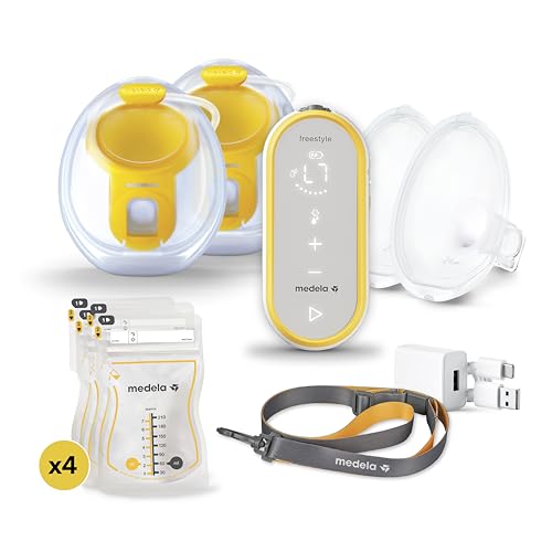 Medela Freestyle Hands Free Double Electric Breast Pump with Wearable Cups  Rechargeable Battery  App Connectivity  Portable and Discreet Design