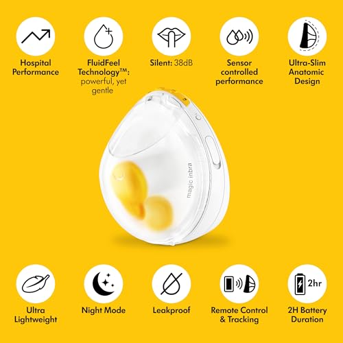 Medela Magic InBra Hands Free Wearable Breast Pump with Fluidfeel Technology  App Connectivity and Advanced Sensor Control  Ultra Slim  Ultra Lightweight  Silent  Hospital Grade