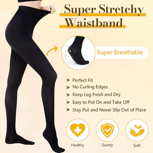 Medical Compression Pantyhose for Women Men 20 30 mmHg Graduated Compression Tights Closed Toe Compression Stockings Support Hose High Waist Compression Leggings for Varicose Veins Edema