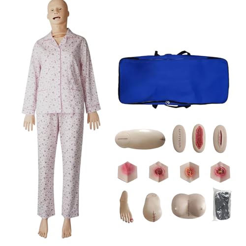 Medical Mannequin for Training  Multifunctional Patient Care Skills Training Manikin with 4 Decubitus Care Module & 8 Trauma Module & 16 Advanced Trauma Module for Nursing Teaching Education  Trauma 