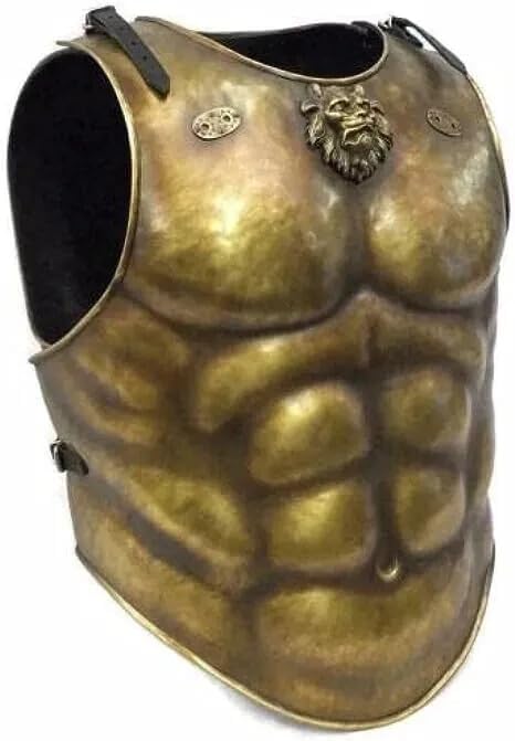 Medieval Brass Antique Jacket Roman Muscle Breast Plate Armor Jacket Brown Halloween Costume