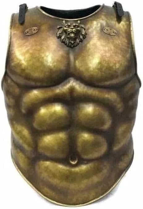 Medieval Brass Antique Jacket Roman Muscle Breast Plate Armor Jacket Brown Halloween Costume