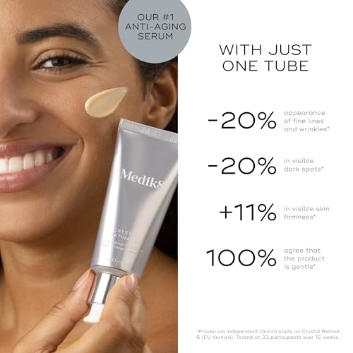Medik8 Crystal Retinal 6   Firming  Advanced Skin Retinaldehyde Face Serum   Night Serum with Hyaluronic Acid and Vitamin E   Gluten Free   1 oz
