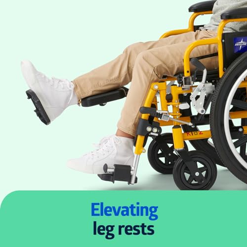 Medline Pediatric Wheelchair for Children   Promoting Comfort and Mobility  14 W x 12 D Seat