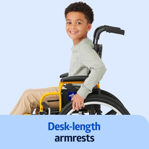 Medline Pediatric Wheelchair for Children   Promoting Comfort and Mobility  14 W x 12 D Seat