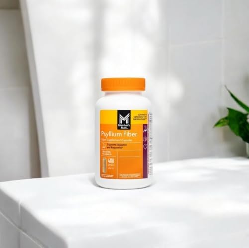 Member's Mark - Cápsulas de fibra de cáscara de psyllium 100% natural, salud digestiva, 400 unidades (paquete de 1)