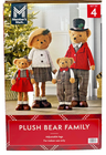 Members Mark Plush Bear Family Set of 4 Adjustable Legs Indoor Christmas Decor
