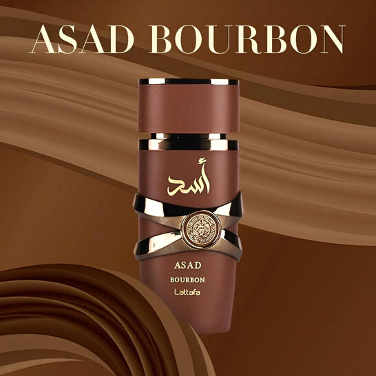 Lattafa Asad Bourbon EDP Spray para hombre, 3.4 oz, fragancias