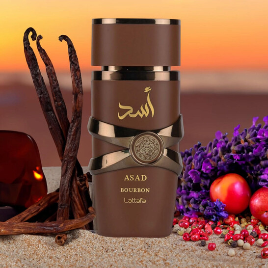 Lattafa Asad Bourbon EDP Spray para hombre, 3.4 oz, fragancias