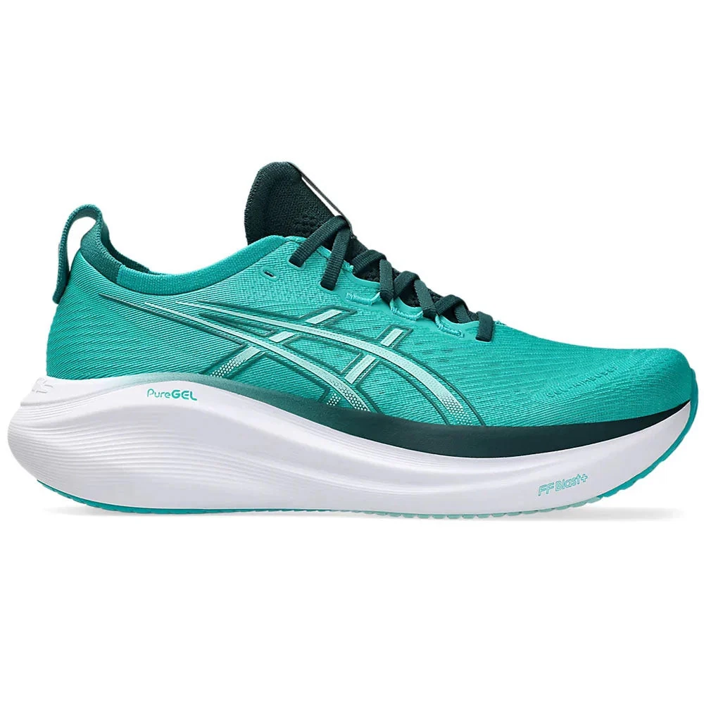 Men s Asics Gel Nimbus 27  Wave Teal/Saxon Green  11 D Medium US