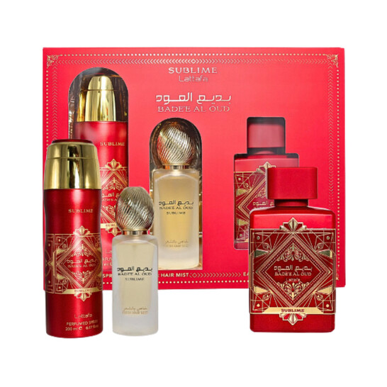 Lattafa Set de regalo sublime Bade'e Al Oud para hombre con fragancias