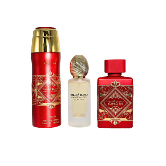 Lattafa Set de regalo sublime Bade'e Al Oud para hombre con fragancias