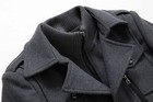Men s Thermal Single Breasted Wool Blend Coat Business Peacoat Detachable Zipper