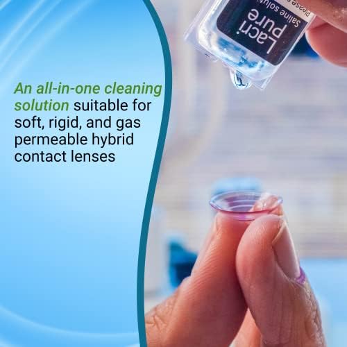 Menicon LacriPure Saline Contact Lens Solution  for Lens Rinse & Insertion  98 Vials  5ml
