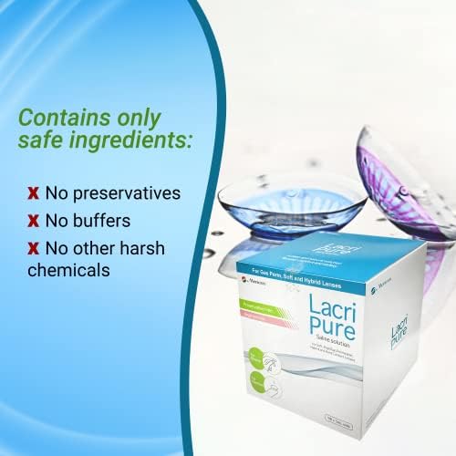 Menicon LacriPure Saline Contact Lens Solution  for Lens Rinse & Insertion  98 Vials  5ml