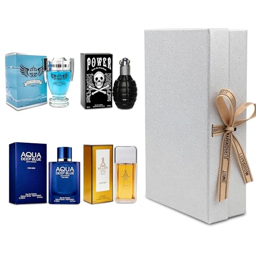 Mens Cologne Gift Set 4 x 3 4 FL oz Luxury perfume with Premium Presentation Box Perfect Valentines Day Gift Him Long Lasting Fragrance ValentiMilaM&ChocoMu50&verseAd&AZADB 