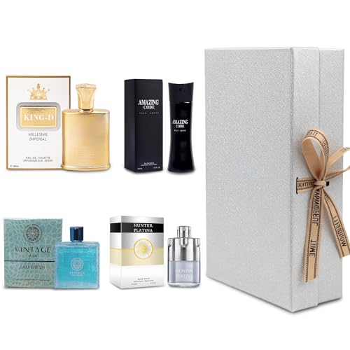 Mens Cologne Gift Set 4 x 3 4 FL oz Luxury perfume with Premium Presentation Box Perfect Valentines Day Gift Him Long Lasting Fragrance ValentiMilaM&ChocoMu50&verseAd&AZADB 