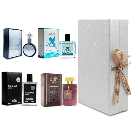 Mens Cologne Gift Set 4 x 3 4 FL oz Luxury perfume with Premium Presentation Box Perfect Valentines Day Gift Him Long Lasting Fragrance ValentiMilaM&ChocoMu50&verseAd&AZADB 