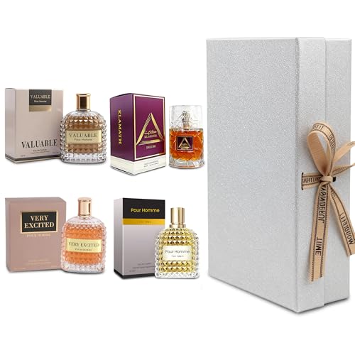 Mens Cologne Gift Set 4 x 3 4 FL oz Luxury perfume with Premium Presentation Box Perfect Valentines Day Gift Him Long Lasting Fragrance ValentiMilaM&ChocoMu50&verseAd&AZADB 
