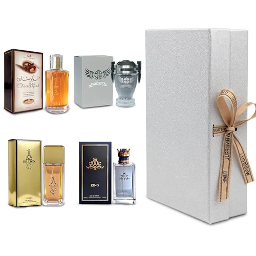 Mens Cologne Gift Set 4 x 3 4 FL oz Luxury perfume with Premium Presentation Box Perfect Valentines Day Gift Him Long Lasting Fragrance ValentiMilaM&ChocoMu50&verseAd&AZADB 