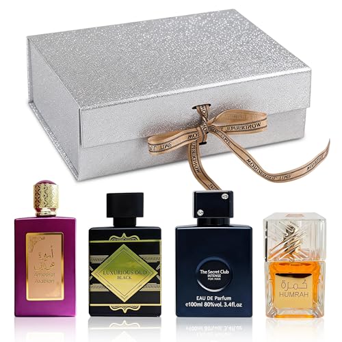 Mens Cologne Gift Set 4 x 3 4 FL oz Luxury perfume with Premium Presentation Box Perfect Valentines Day Gift Him Long Lasting Fragrance ValentiMilaM&ChocoMu50&verseAd&AZADB 