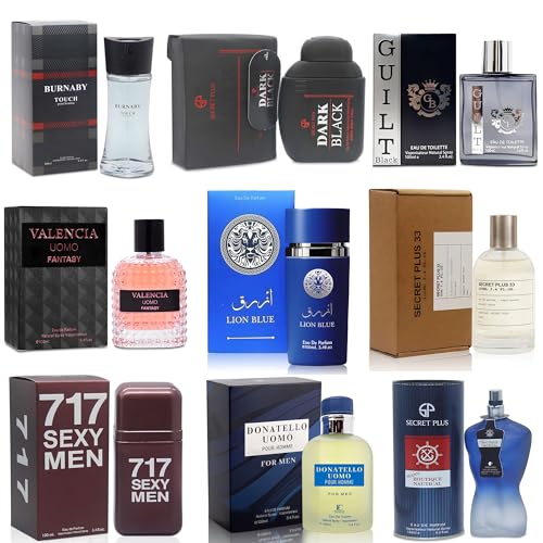 Mens Cologne Sampler Set  100ml Each 9PCS    Luxury Fragrance Variety Pack for Men   Woodsy  Citrus  Spicy & Fresh Scents   Gift Ready Collection Combo Set B1 