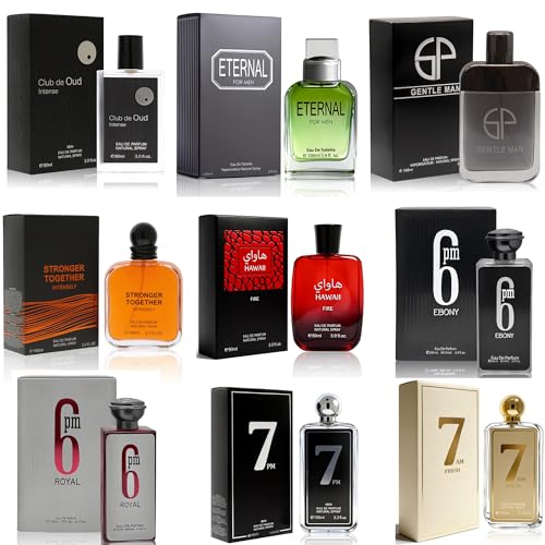 Mens Cologne Sampler Set  100ml Each 9PCS    Luxury Fragrance Variety Pack for Men   Woodsy  Citrus  Spicy & Fresh Scents   Gift Ready Collection Combo Set B1 