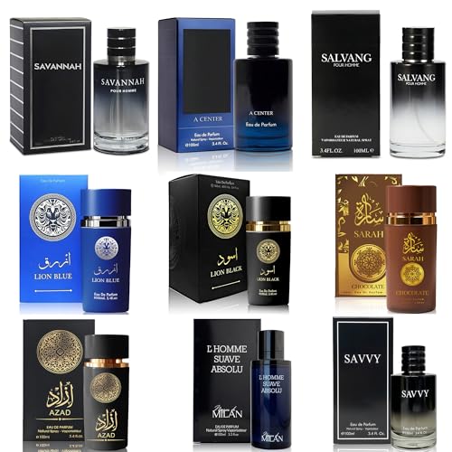 Mens Cologne Sampler Set  100ml Each 9PCS    Luxury Fragrance Variety Pack for Men   Woodsy  Citrus  Spicy & Fresh Scents   Gift Ready Collection Combo Set B1 