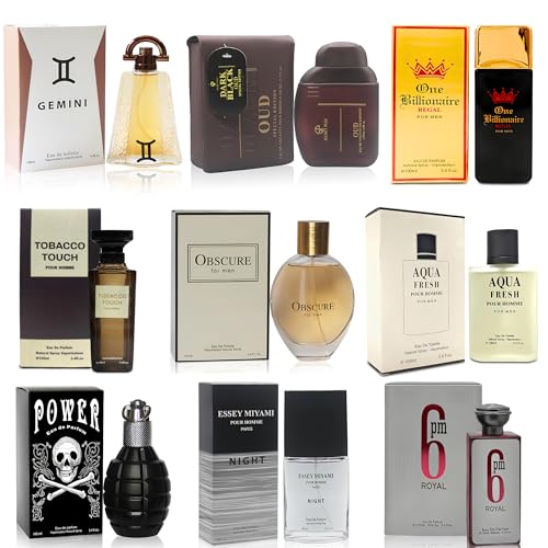Mens Cologne Sampler Set  100ml Each 9PCS    Luxury Fragrance Variety Pack for Men   Woodsy  Citrus  Spicy & Fresh Scents   Gift Ready Collection Combo Set B1 