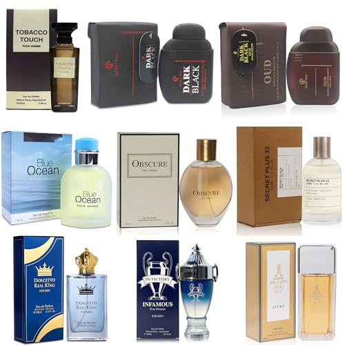 Mens Cologne Sampler Set  100ml Each 9PCS    Luxury Fragrance Variety Pack for Men   Woodsy  Citrus  Spicy & Fresh Scents   Gift Ready Collection Combo Set B1 