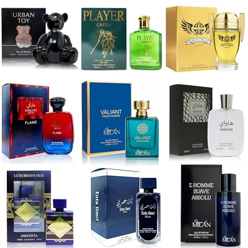Mens Cologne Sampler Set  100ml Each 9PCS    Luxury Fragrance Variety Pack for Men   Woodsy  Citrus  Spicy & Fresh Scents   Gift Ready Collection Combo Set B1 