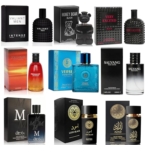 Mens Cologne Sampler Set  100ml Each 9PCS    Luxury Fragrance Variety Pack for Men   Woodsy  Citrus  Spicy & Fresh Scents   Gift Ready Collection Combo Set B1 