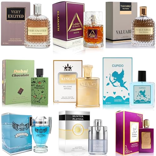 Mens Cologne Sampler Set  100ml Each 9PCS    Luxury Fragrance Variety Pack for Men   Woodsy  Citrus  Spicy & Fresh Scents   Gift Ready Collection Combo Set B1 