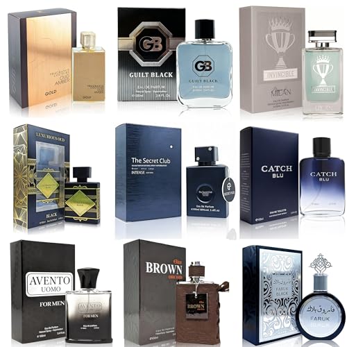 Mens Cologne Sampler Set  100ml Each 9PCS    Luxury Fragrance Variety Pack for Men   Woodsy  Citrus  Spicy & Fresh Scents   Gift Ready Collection Combo Set B1 